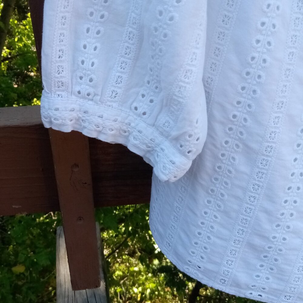 Charter Club woman eyelet boho lined blouse sz 18W - Picture 9 of 11
